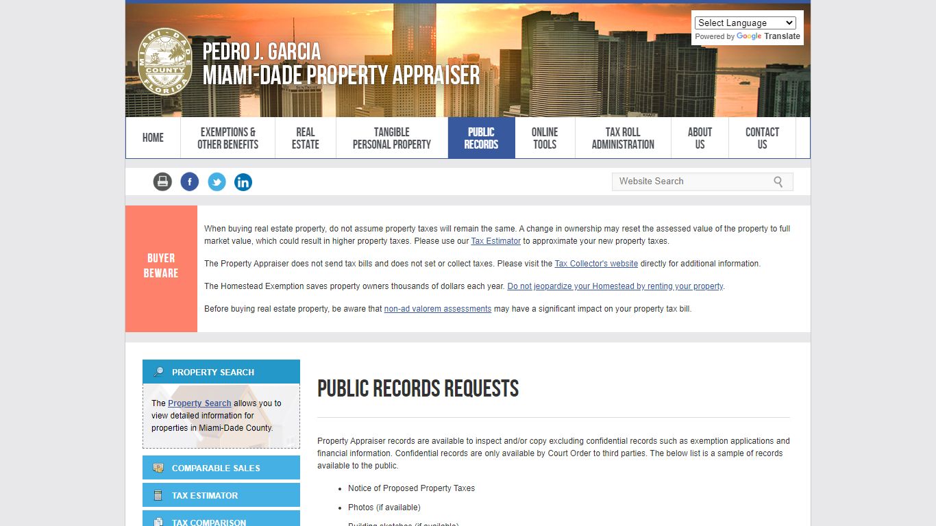 Public Records Requests - Miami-Dade County